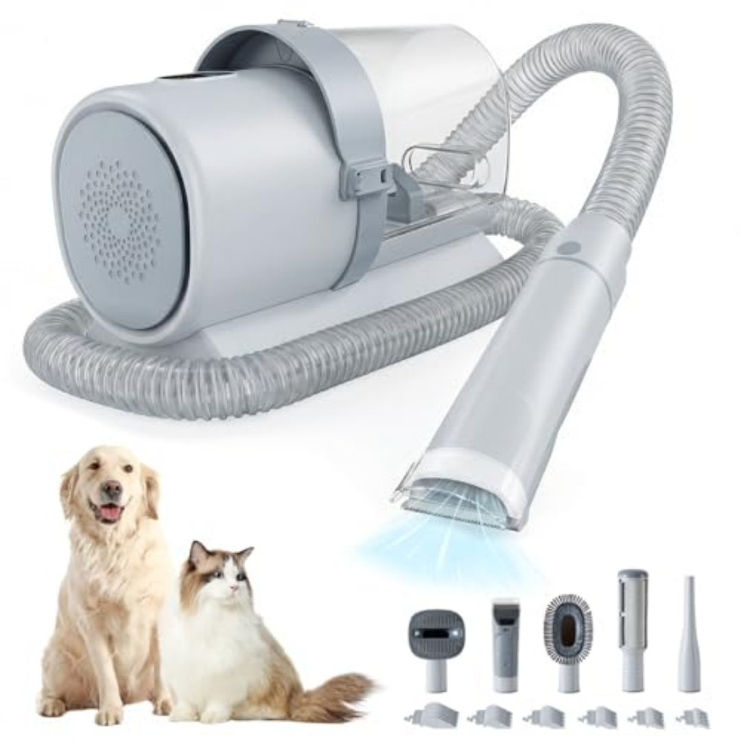 Professional Cordless Dog Grooming Kit – Low-Noise Clippers with Vacuum, 5 Tools & 2.5L Cup