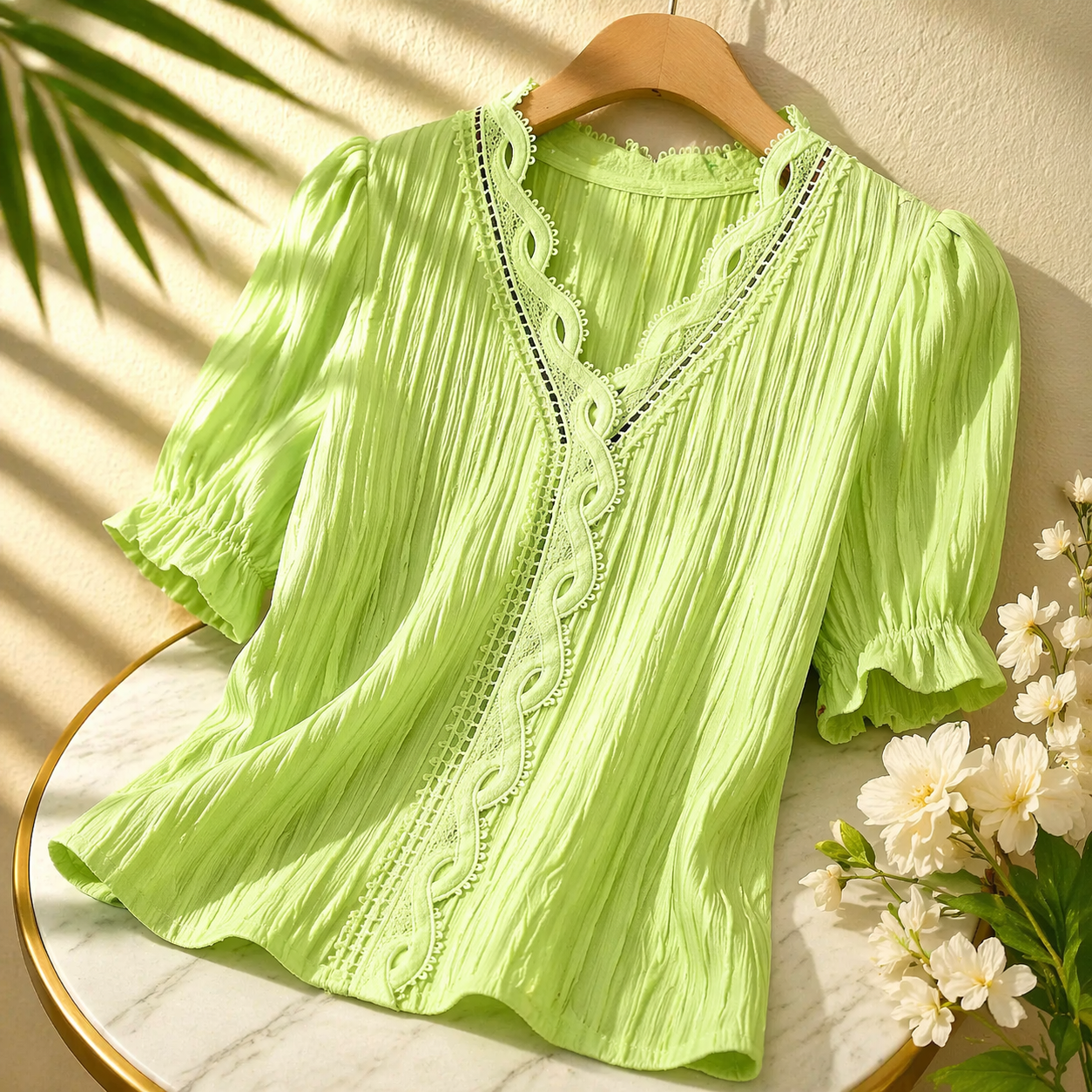 Marisa Lace Textured Blouse
