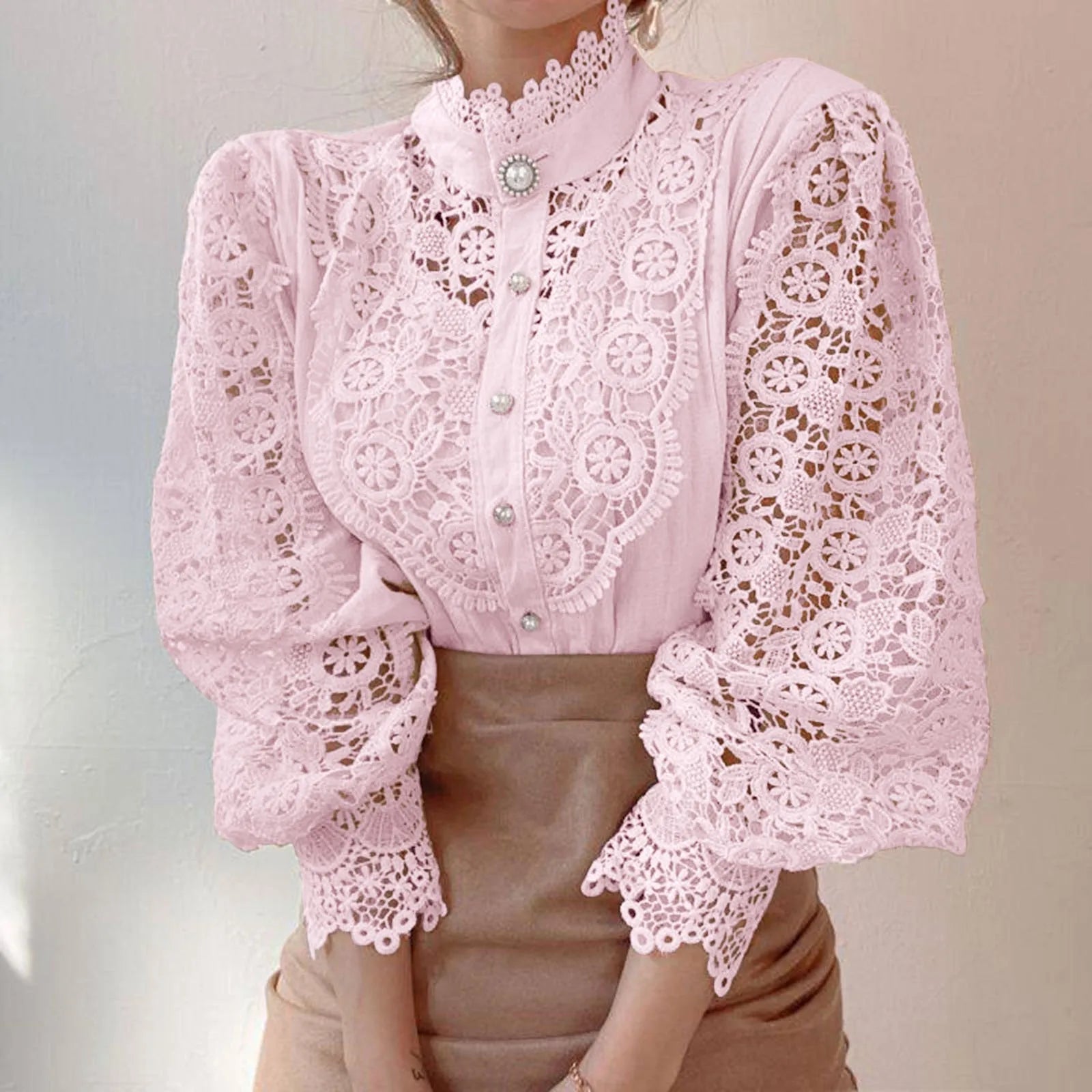Valentina Pearl Lace Blouse