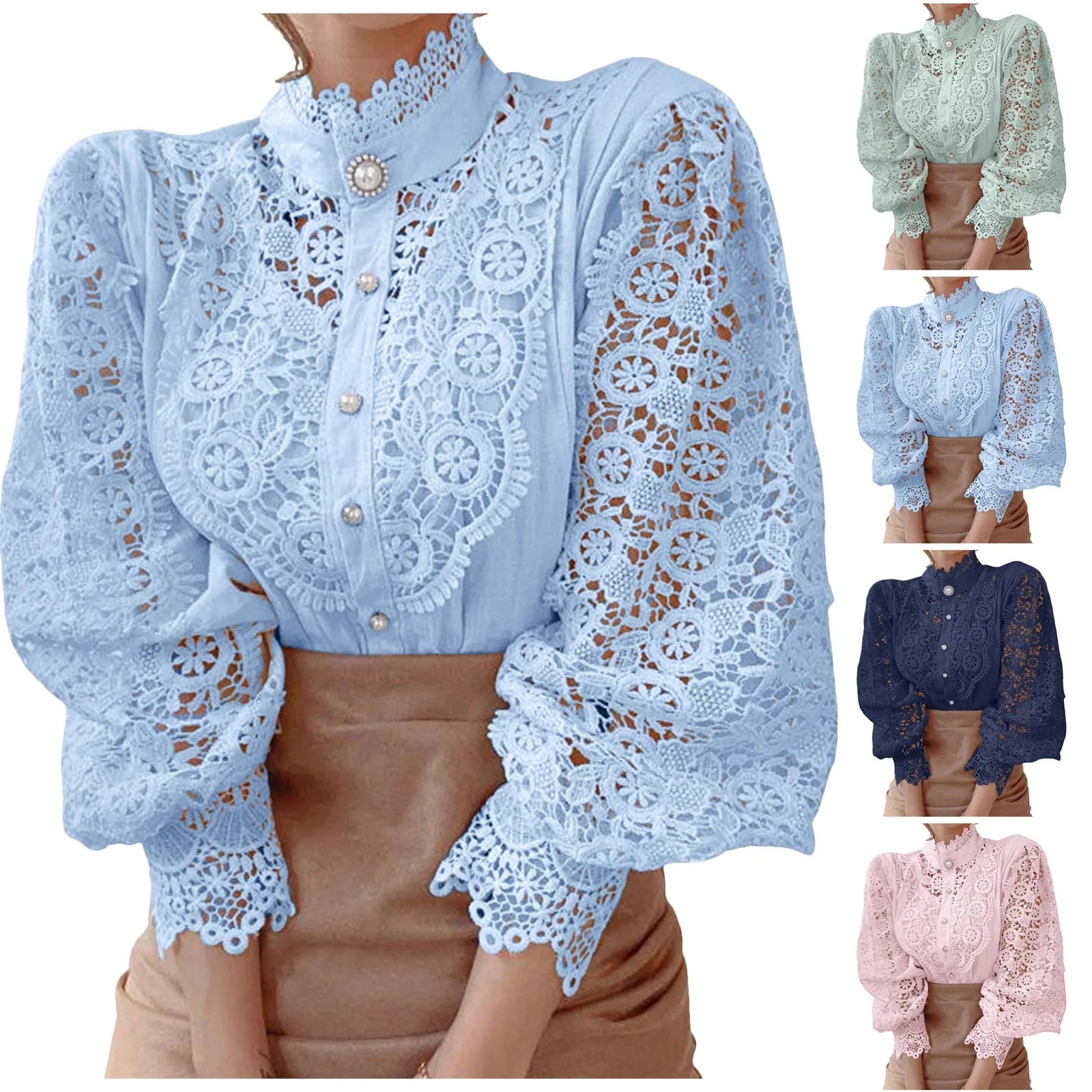 Valentina Pearl Lace Blouse