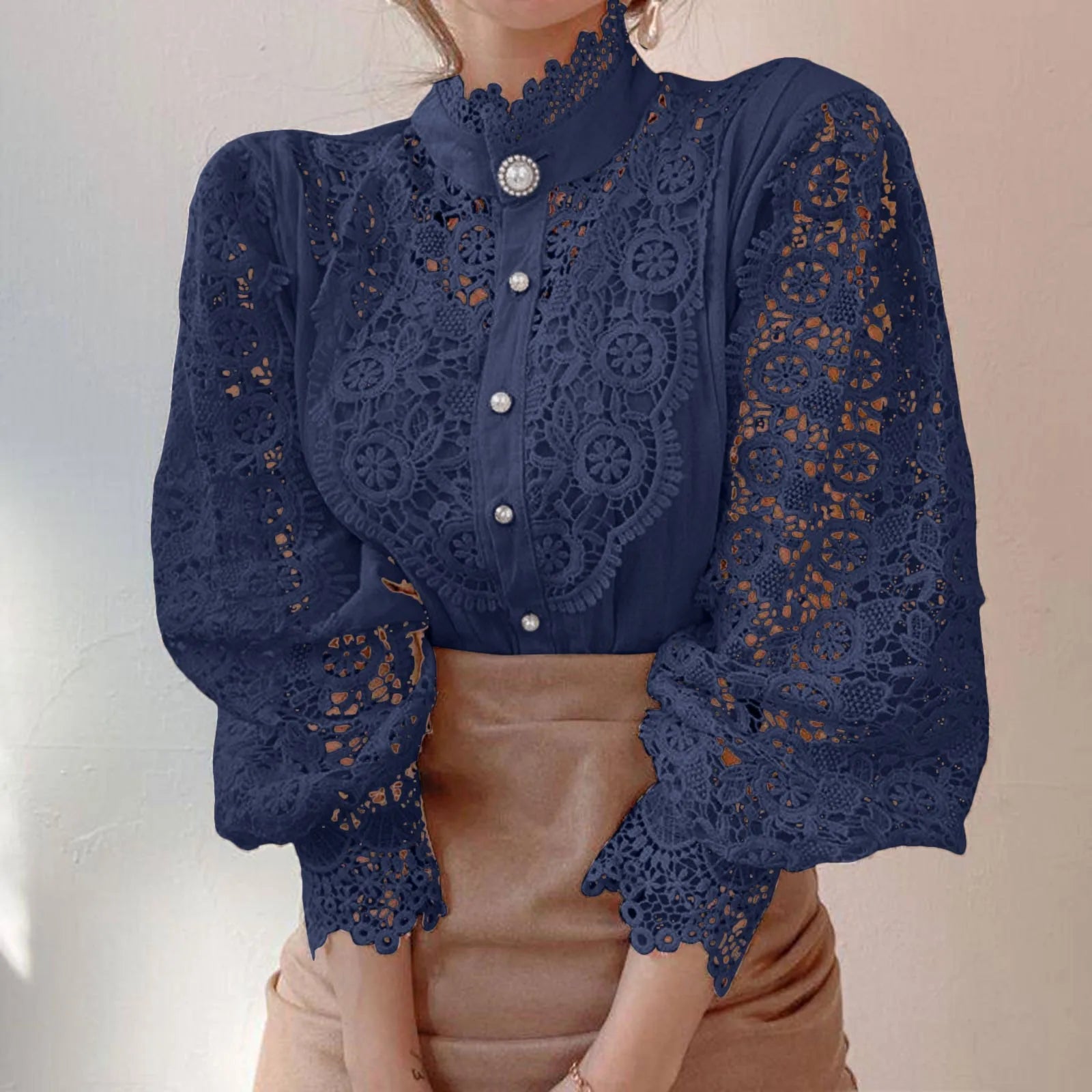 Valentina Pearl Lace Blouse