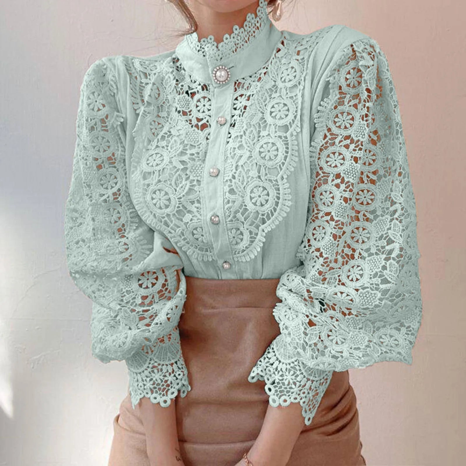 Valentina Pearl Lace Blouse