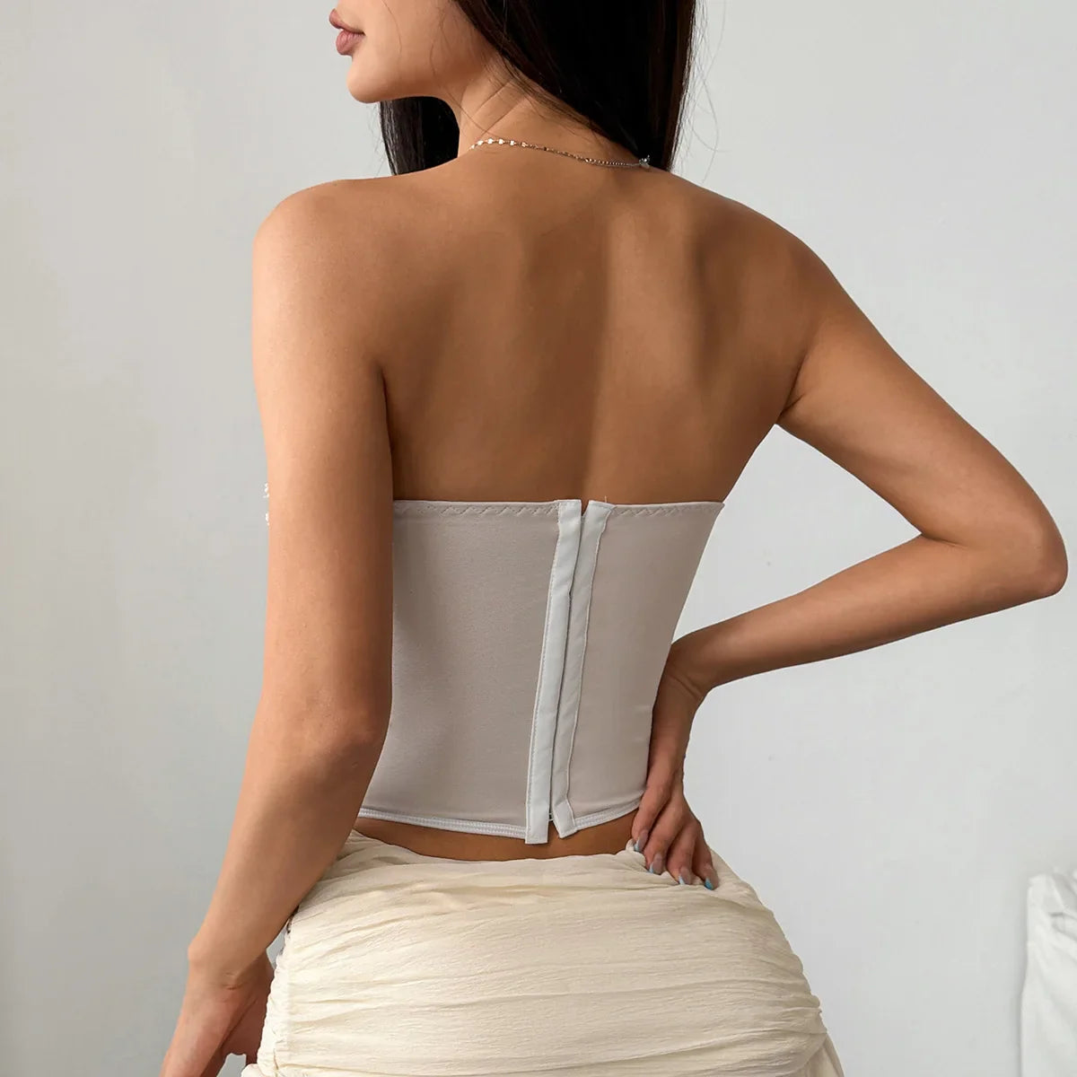 Adelina Satin Bustier Top