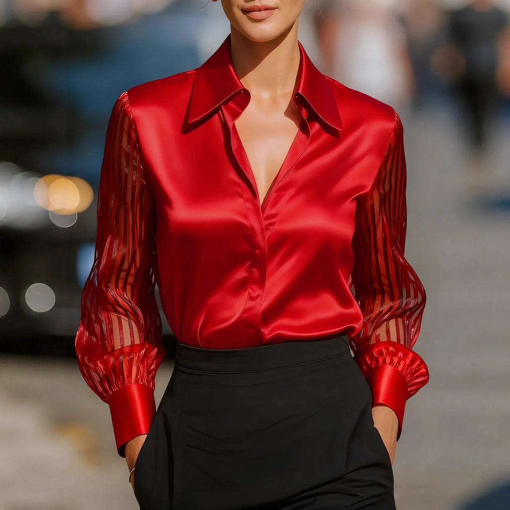 Hailey Satin Stripe Blouse