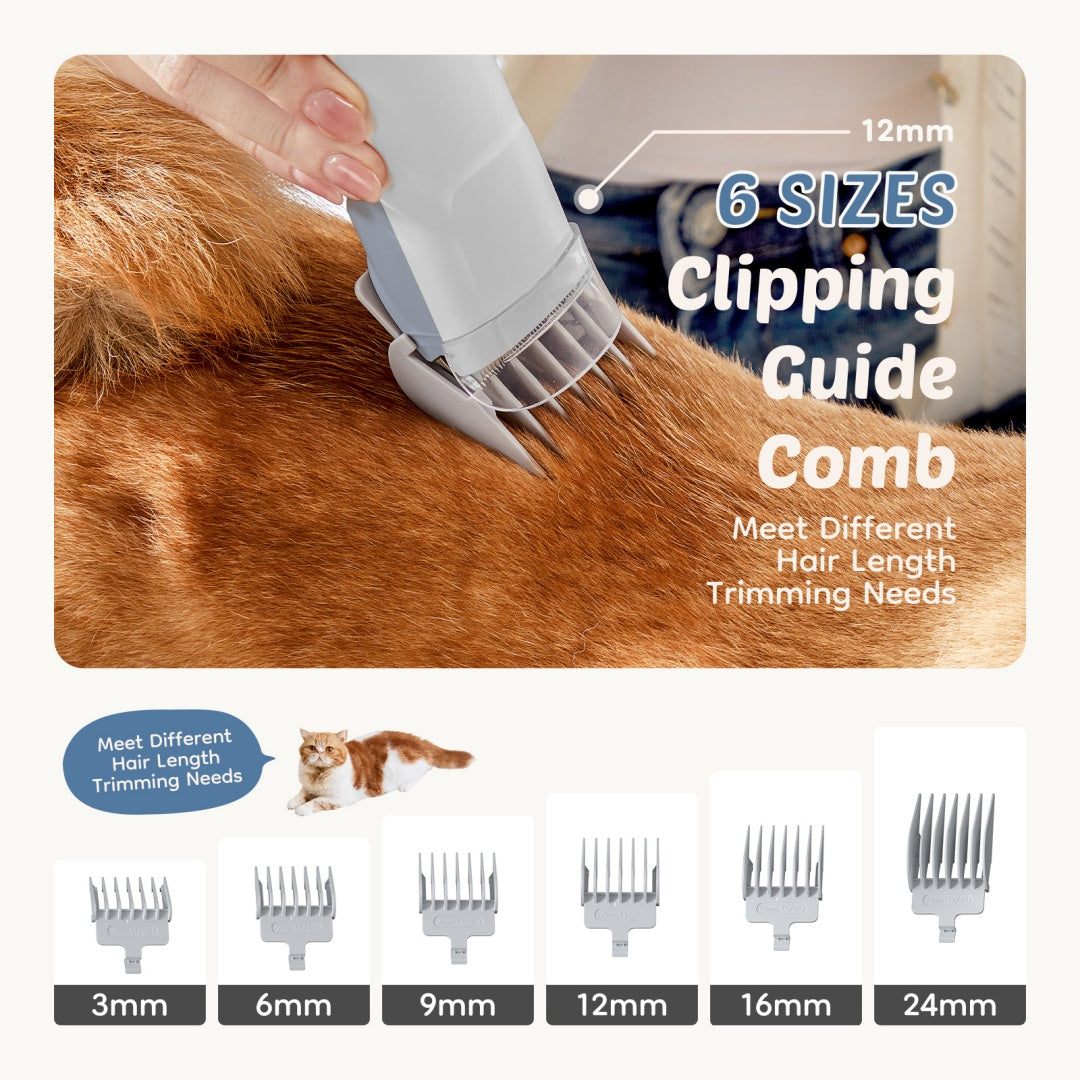 Professional Cordless Dog Grooming Kit – Low-Noise Clippers with Vacuum, 5 Tools & 2.5L Cup